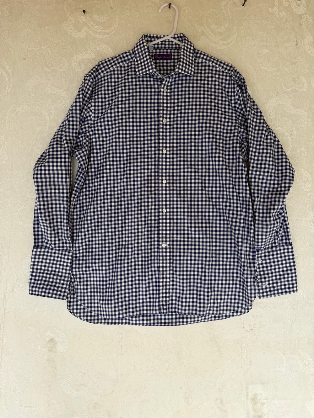 Ralph Lauren Purple label Blue and White Gingham Button-Down Shirt